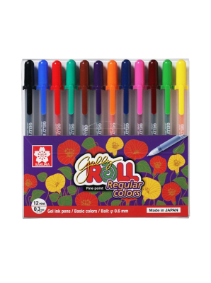 LAPIZ GEL SAKURA - SET GELLY ROLL 12 COLORES BÁSICOS1