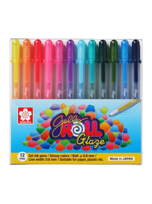 LAPIZ GEL SAKURA - SET GELLY ROLL GLAZE 12 COLORES1