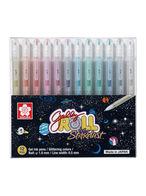 LAPIZ GEL SAKURA - SET GELLY ROLL STARDUST 12 COLORES1