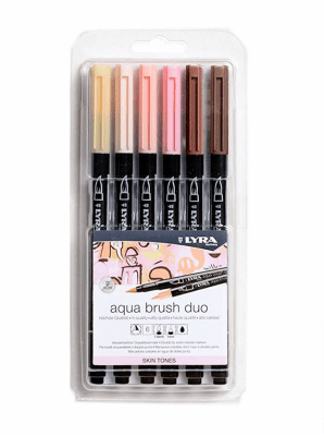 MARCADORES LYRA AQUA BRUSH DUO - SKIN TONES 6 COLORES