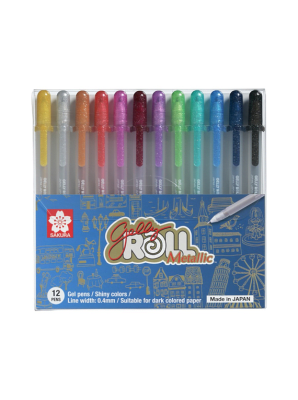 LAPIZ GEL SAKURA - SET GELLY ROLL METÁLLIC 12 COLORES1
