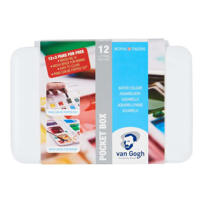 SET ACUARELAS VAN GOGH - 12 + 3  1/2  PASTILLAS