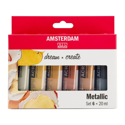 ACRILICOS AMSTERDAM STANDARD SERIES - SET METÁLICOS 6 X 20ML