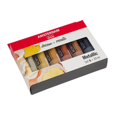 ACRILICOS AMSTERDAM STANDARD SERIES - SET METÁLICOS 6 X 20ML