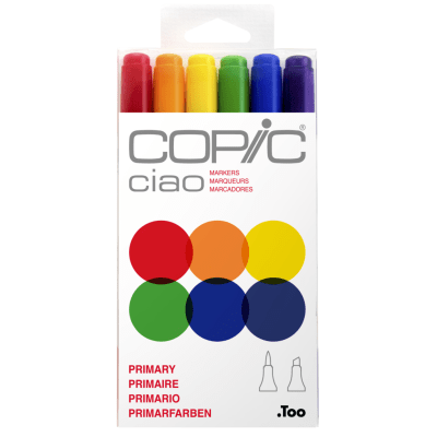 MARCADORES COPIC CIAO - SET PRIMARIO 6 COLORES