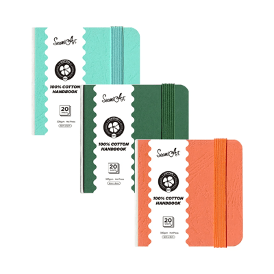 MINI LIBRETA SEAMIART Acuarela 100% Algodón 8x8cm - Variedad de Colores1