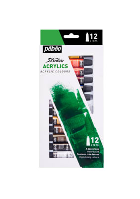 SET ACRÍLICOS PEBEO Studio 12ml - 12 colores3
