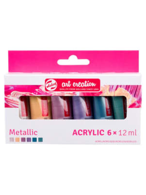 Set Acrílicos Art Creation 6X12ml Set Metalicos