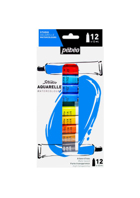 SET PEBEO ACUARELA Studio 12ml - Variedad de Opciones - 12, 18 y 24 colores