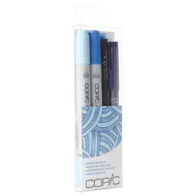 MARCADORES COPIC CIAO - DOODLE PACK BLUE 4U1