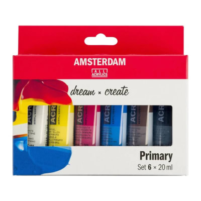 SET ACRILICOS AMSTERDAM -  6 x20 ml Primary1