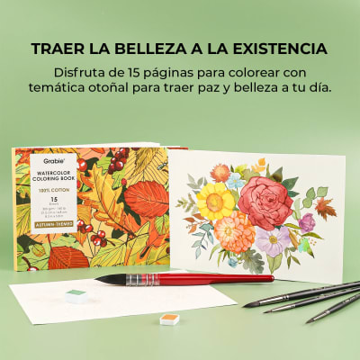 Libro para colorear de acuarela 15 hojas 300GSM Tematica Otoño