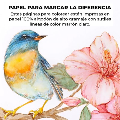 Libro para colorear de acuarela 15 hojas 300GSM Tematica Floral