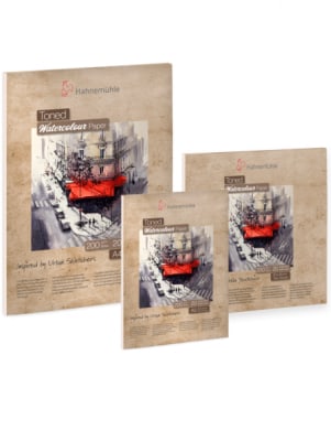 BLOCK HAHNEMUHLE TONED Acuarela Beige -200 gramos , 20 hojas: Variedad de tamaño (a5 y 20x20 cm)3