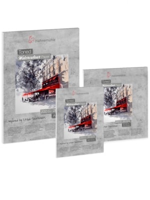 BLOCK HAHNEMUHLE TONED Acuarela Gris - 200 GRMS , 20 HOJAS  VARIEDAD DE TAMAÑOS (A5 Y 20X20 CM)4