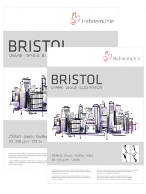 Block Bristol Hahnemuhle 250 grms, 20 hjs - Variedad de Tamaños1