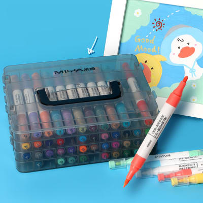 SET MIYA MARCADOR ACRÍLICO Doble Punta (pincel  y redonda) 36 colores