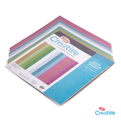 BLOCK CARTULINA DISEÑOS ADIX CREATIVE - GLITTER 12 HOJAS 30X30 CM1