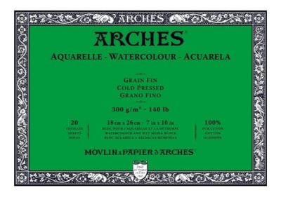 BLOCK ARCHES ACUARELA - GRANO FINO 18X26 CM 100% ALGODÓN1
