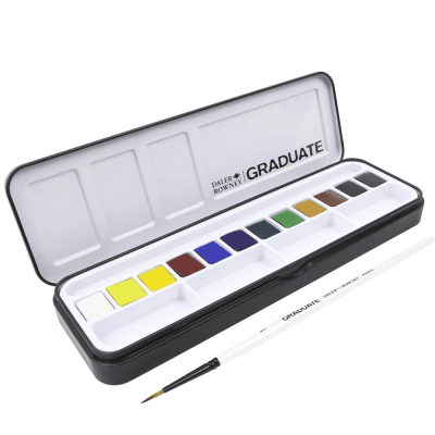 Set Acuarelas Graduate Daler Rowney - Set 12 colores + pincel
