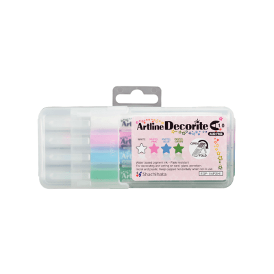 BRUSH PENS ARTLINE DECORITE- SET PASTELES Y BLANCO 4 COLORES1