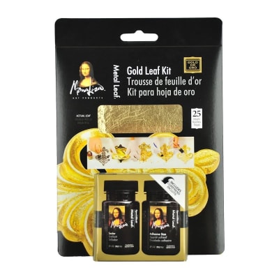 KIT SPEEDBALL PAN DE ORO - 25 HOJAS, ADHESIVO Y SELLADOR1