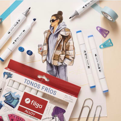 MARCADORES FILGO Alloy Set 12 colores - TONOS FRIOS