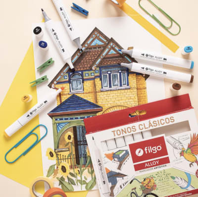 MARCADORES FILGO Alloy Set 12 Colores - Set Clásicos