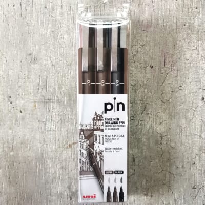 SET TIRALINEAS UNI-PIN 3u Negro/Sepia