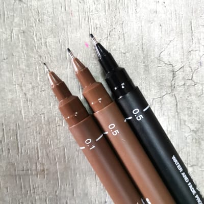 SET TIRALINEAS UNI-PIN 3u Negro/Sepia