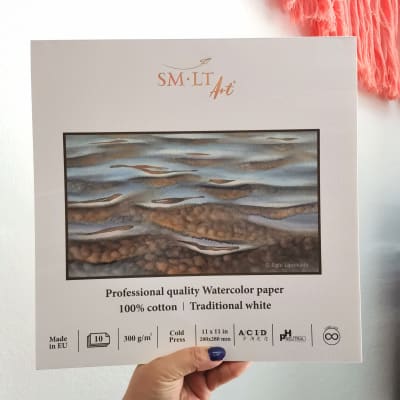 BLOCK ACUARELA SMLT PROFESIONAL CUADRADO -10 hojas,100% algodón, 300 grms, 28x28 cm1