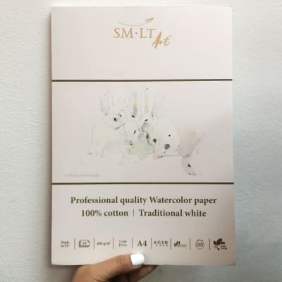 BLOCK SMLT 100 %algodón - A4 10 hojas , 400 grms, grano fino