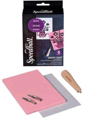 KIT DE IMPRESIÓN SPEEDBALL - SET BÁSICO DE GRABADO EN LINÓLEO DE 5 PIEZAS