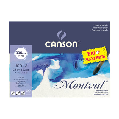 BLOCK CANSON Montval Acuarela 300gr 24x32cm 100h1