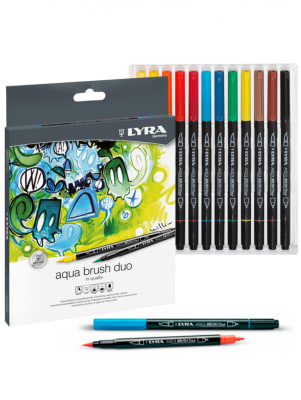 MARCADORES LYRA AQUA BRUSH DUO - 12 COLORES1