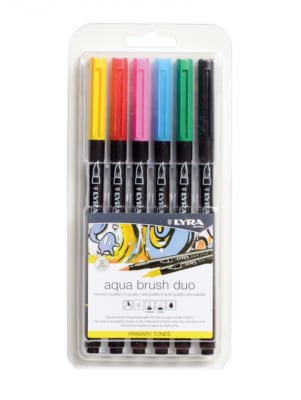 MARCADORES LYRA AQUA BRUSH DUO - PRIMARY TONES