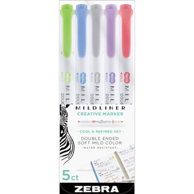MARCADORES DOBLE PUNTA ZEBRA -SET COOL AND REFINED1