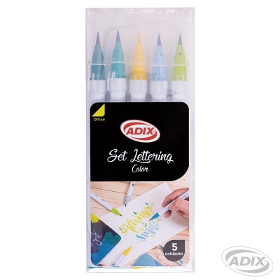 SET BRUSH PEN AMARILLO/VERDE 5U ADIX1