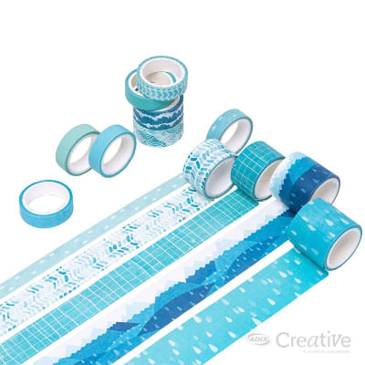 Washi tape Adix - 12 Unidades Tonos Turquesa