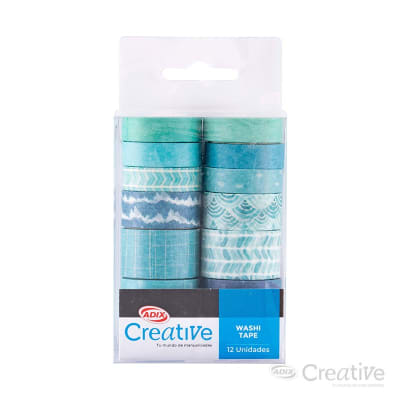 Washi tape Adix - 12 Unidades Tonos Turquesa1