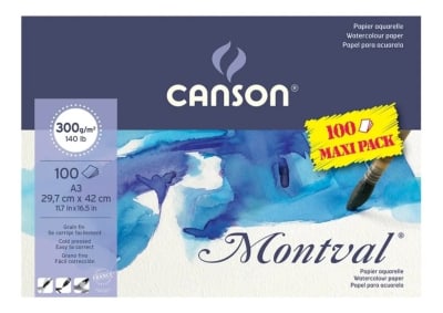 PAD CANSON MONTVAL - A3 100 HOJAS 300 GRMS CELULOSA1