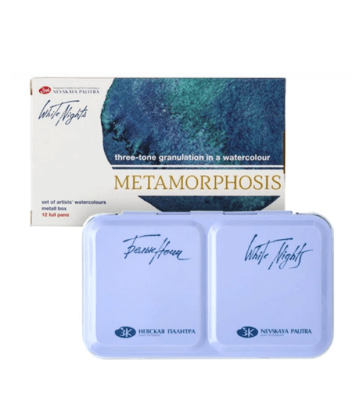 SET ACUARELAS WHITE NIGHTS - Metamorfosis 12 colores en caja de metal2
