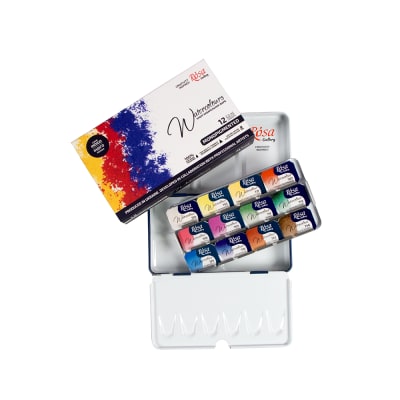 ACUARELA ROSA Gallery - 1/1 Pan Set Monopigmented - 12 Colores 2