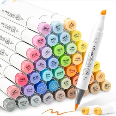 MARCADORES OHUHU Honolulu (pincel y biselada) 48 Tonos Medios + Blender6