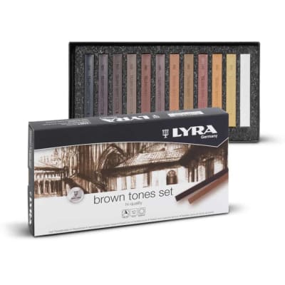 SET PASTELES LYRA TONOS CAFÉ - 12 COLORES