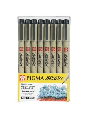 SET TIRALINEAS SAKURA - PIGMA BRUSH 8 COLORES1