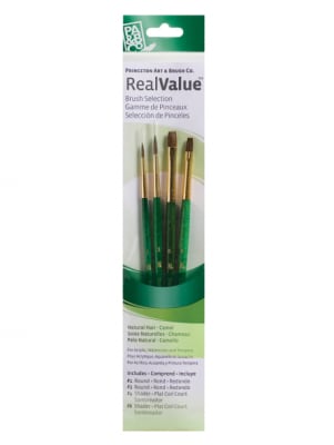 SET 4 PINCELES PRINCETON real value Mango verde Sintéticos