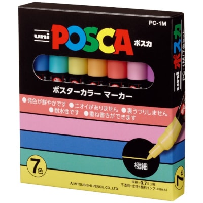 SET POSCA 1M - Set 8 colores pastel 0.7 mm1