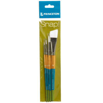 Set Pinceles Princeton Snap - Mango corto 4 unidades Sintético Blanco -Técnica Mixta1