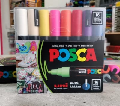 MARCADORES POSCA 5M - SET 16 COLORES1